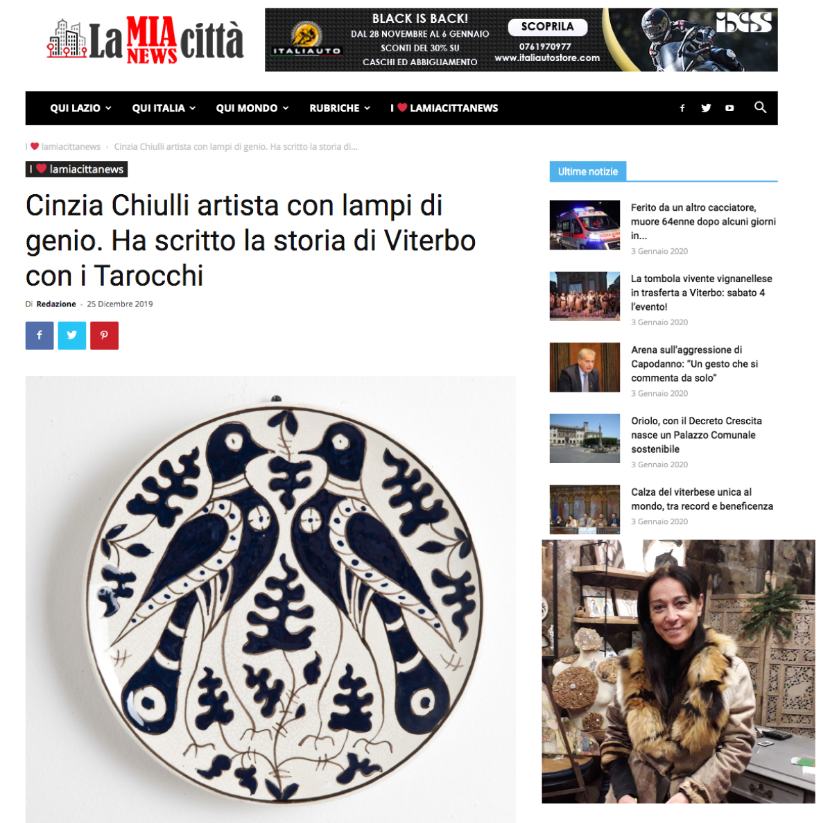 Cinzia Chiulli, an artist with flashes of genius. She wrote the history of Viterbo through the Tarot